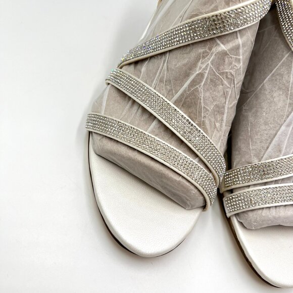 Naturalizer‎ Womens Size 8 Vanessa 2 White Jeweled Dress Sandals Heels Shoes - Picture 3 of 13